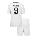 Kid's Real Madrid MBAPPÉ #9 Home Jerseys Kit(Jersey+Shorts)