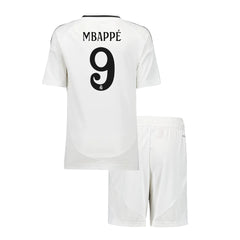 Kid's Real Madrid MBAPPÉ #9 Home Jerseys Kit(Jersey+Shorts)