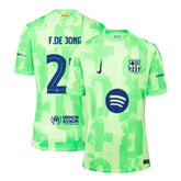 Men's Barcelona F.DE JONG #21 Third Away Soccer Jersey - UCL(Spotify Logo Without Text)
