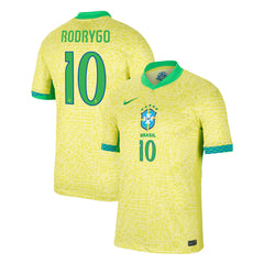 Men's Brazil RODRYGO #10 Home Soccer Jersey Copa América