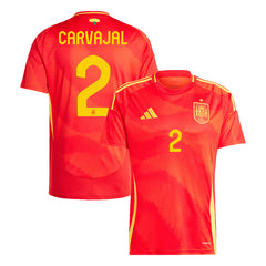 Men's Spain CARVAJAL #2 Home Soccer Jersey Euro