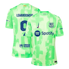 Men's Barcelona LEWANDOWSKI #9 Third Away Soccer Jersey UCL