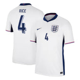 Men's England RICE #4 Home Soccer Jersey Euro