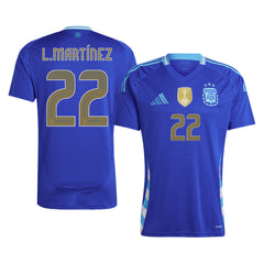 Men's Argentina L.MARTÍNEZ #22 Away Soccer Jersey