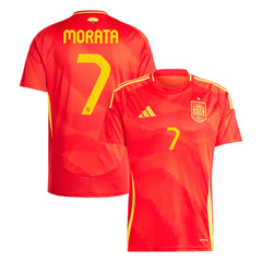 Men's Spain MORATA #7 Home Soccer Jersey Euro