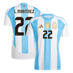 Men's Argentina L.MARTÍNEZ #22 Home Soccer Jersey