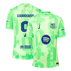 Men's Barcelona LEWANDOWSKI #9 Third Away Soccer Jersey - UCL(Spotify Logo Without Text)