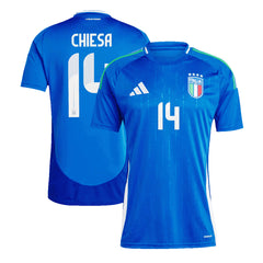 Men's Italy CHIESA #14 Home Soccer Jersey Euro