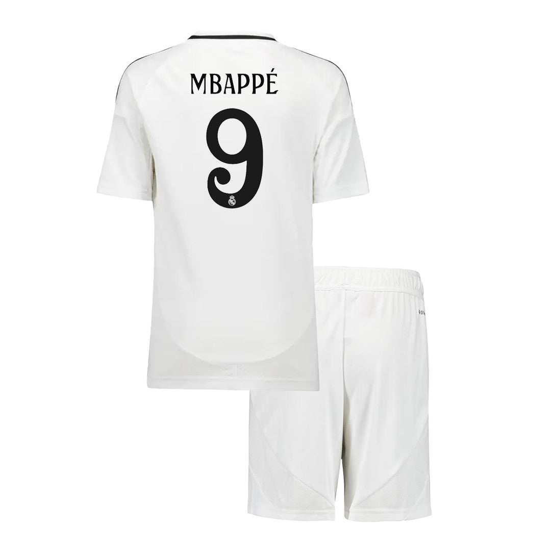 Kid's Real Madrid MBAPPÉ #9 Home Jerseys Kit(Jersey+Shorts) 2024/25