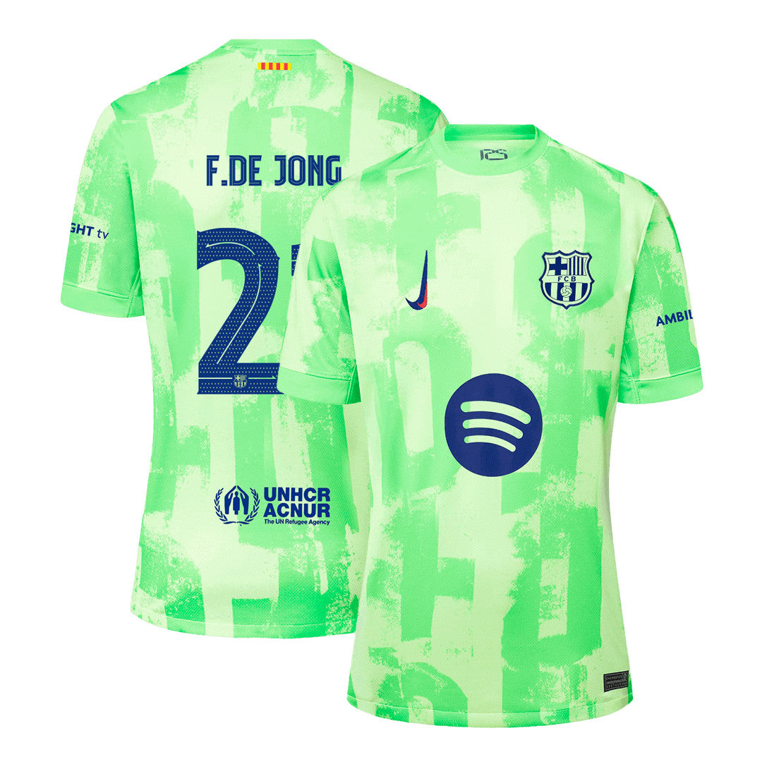 Men's Barcelona F.DE JONG #21 Third Away Soccer Jersey 2024/25 - UCL（Spotify Logo Without Text）