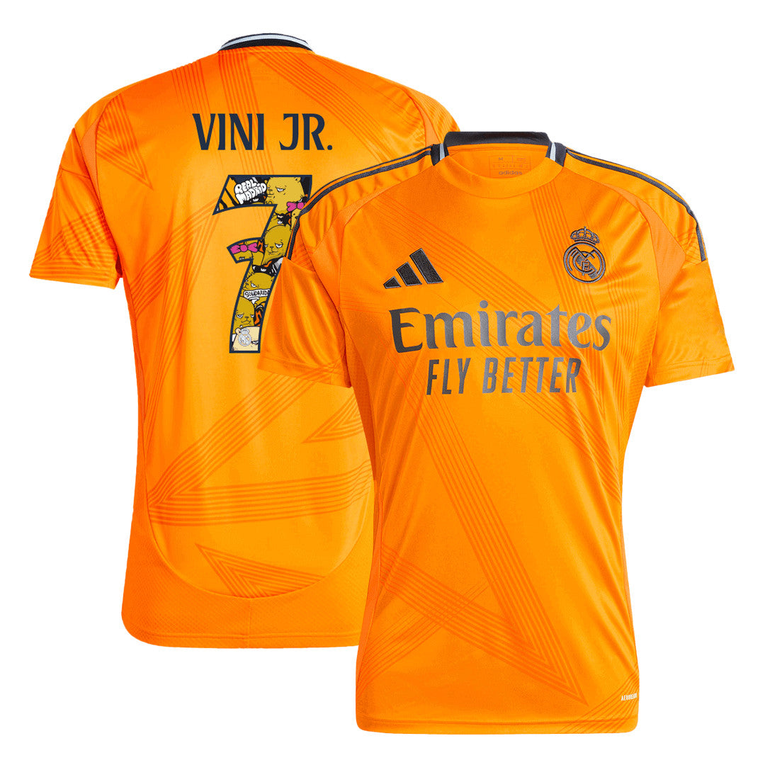 Men's Real Madrid VINI JR. #7 Away Soccer Jersey 2024/25 - Bear Champ Font