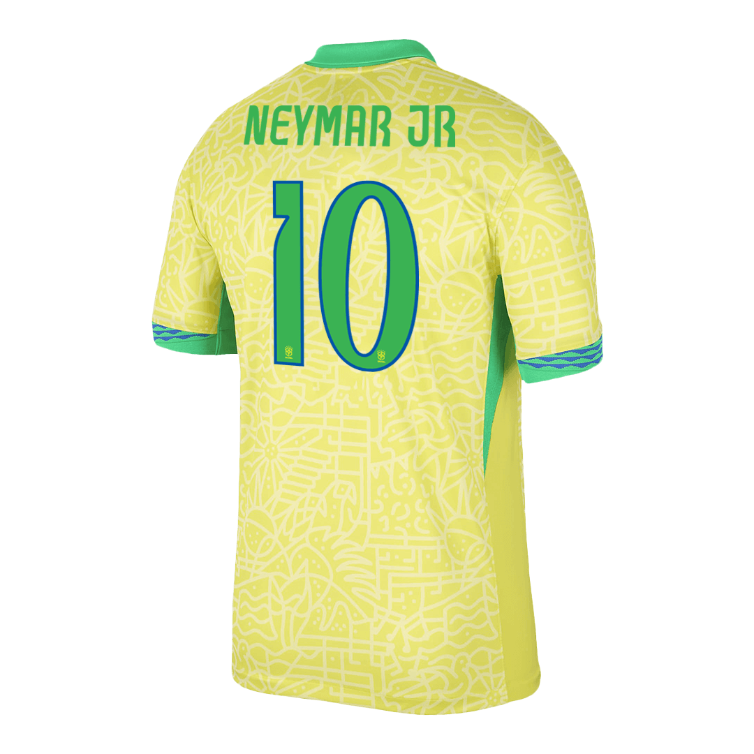Men's Brazil NEYMAR JR #10 Home Soccer Jersey 2024