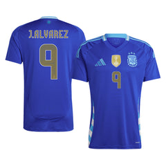 Men's Argentina J.ALVAREZ #9 Away Soccer Jersey 2024