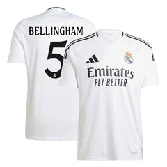 Men's Real Madrid BELLINGHAM #5 Home Soccer Jersey 2024/25
