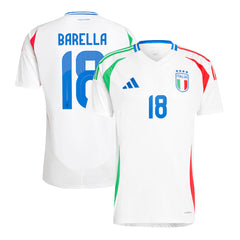 Men's Italy BARELLA #18 Away Soccer Jersey Euro 2024