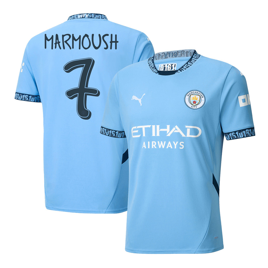 Men's Manchester City MARMOUSH #7 Home Soccer Jersey 2024/25 UCL