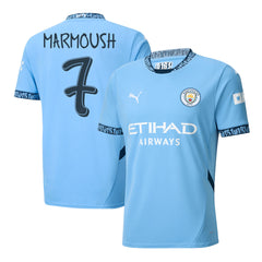 Men's Manchester City MARMOUSH #7 Home Soccer Jersey 2024/25 UCL