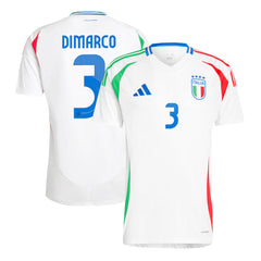Men's Italy DIMARCO #3 Away Soccer Jersey Euro 2024