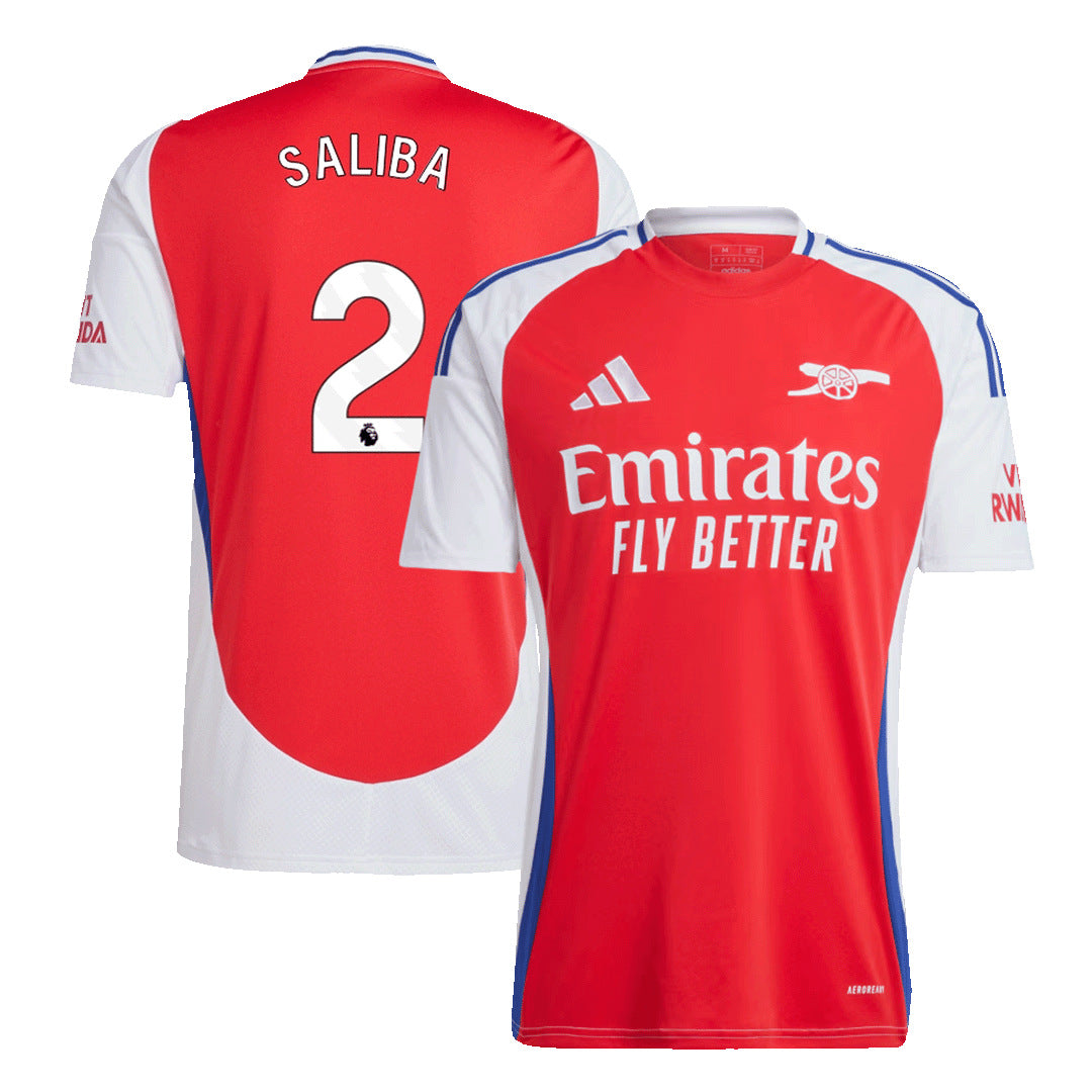 Men's Arsenal SALIBA #2 Home Soccer Jersey 2024/25