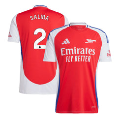 Men's Arsenal SALIBA #2 Home Soccer Jersey 2024/25