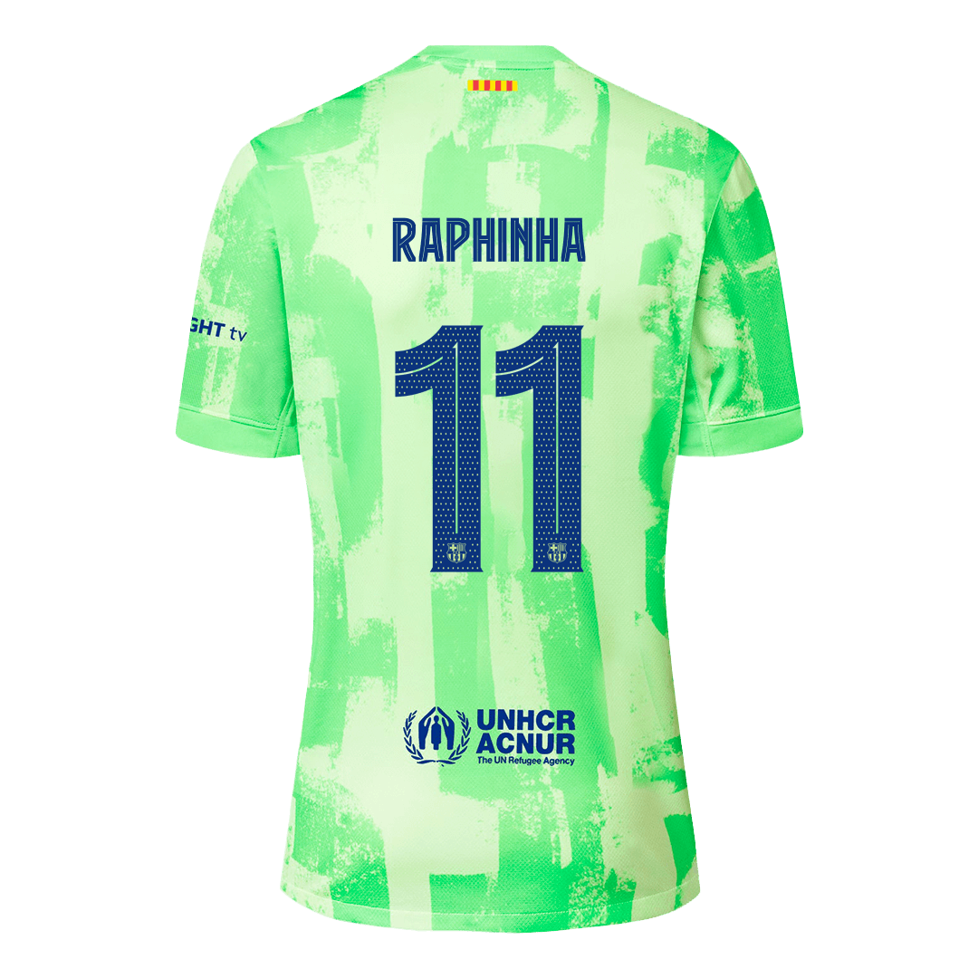 Men's Barcelona RAPHINHA #11 Third Away Soccer Jersey 2024/25 UCL