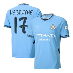 Men's Manchester City DE BRUYNE #17 Home Soccer Jersey 2024/25 UCL