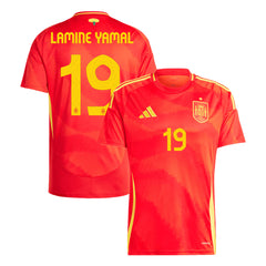 Men's Spain LAMINE YAMAL #19 Home Soccer Jersey Euro 2024