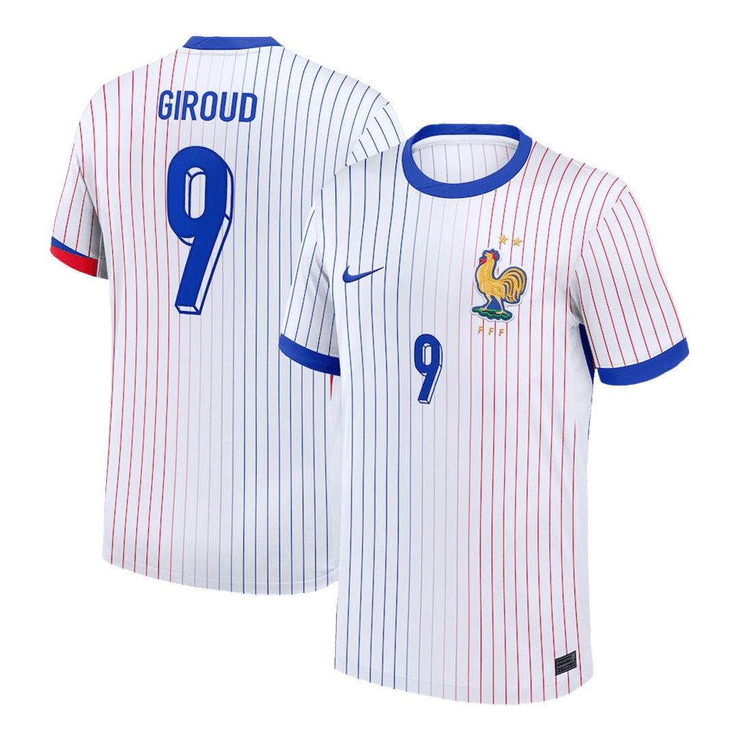 Men's France GIROUD #9 Away Soccer Jersey Euro 2024