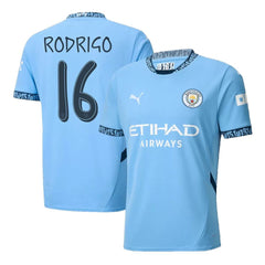 Men's Manchester City RODRIGO #16 Home Soccer Jersey 2024/25 UCL
