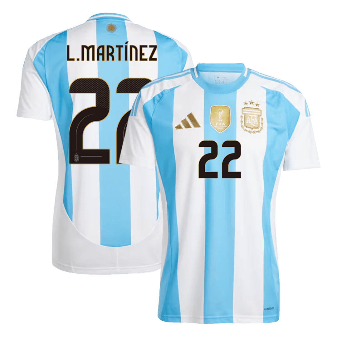 Men's Argentina L.MARTÍNEZ #22 Home Soccer Jersey 2024