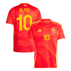 Men's Spain OLMO #10 Home Soccer Jersey Euro 2024