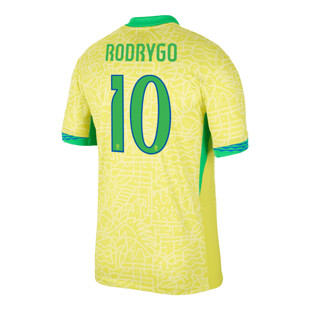 Men's Brazil RODRYGO #10 Home Soccer Jersey Copa América 2024