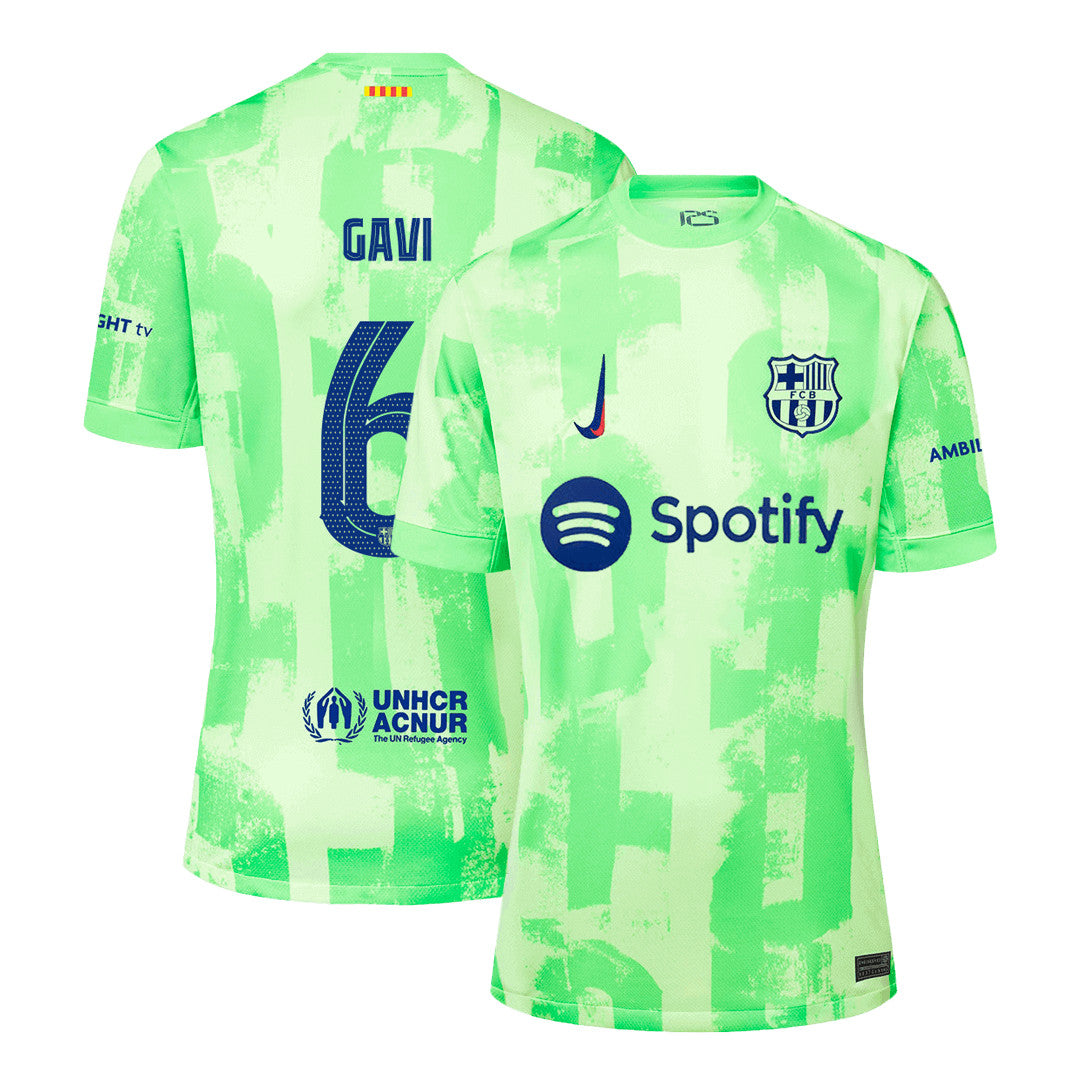 Men's Barcelona GAVI #6 Third Away Soccer Jersey 2024/25 UCL