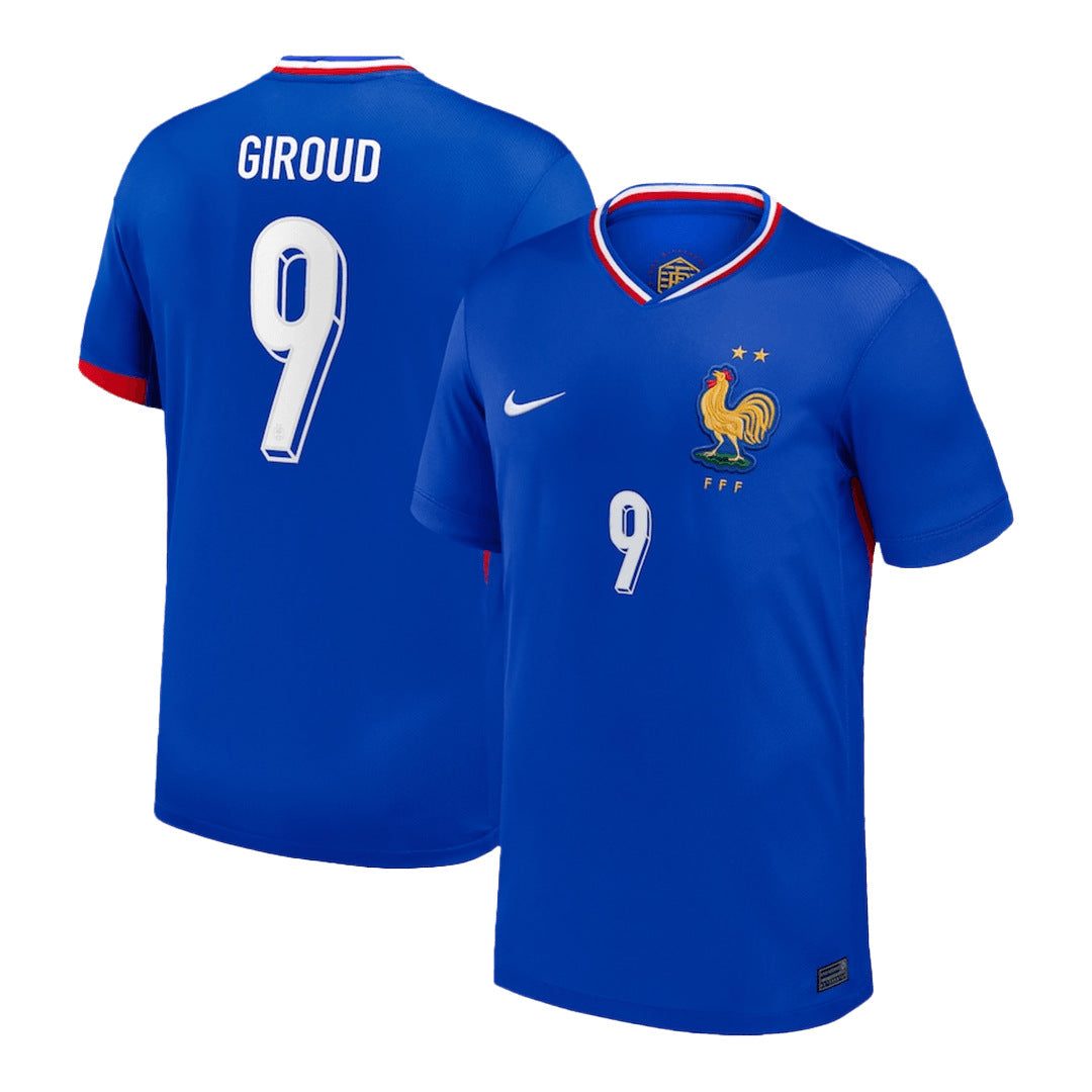 Men's France GIROUD #9 Home Soccer Jersey Euro 2024