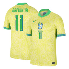 Men's Brazil RAPHINHA #11 Home Soccer Jersey Copa América 2024