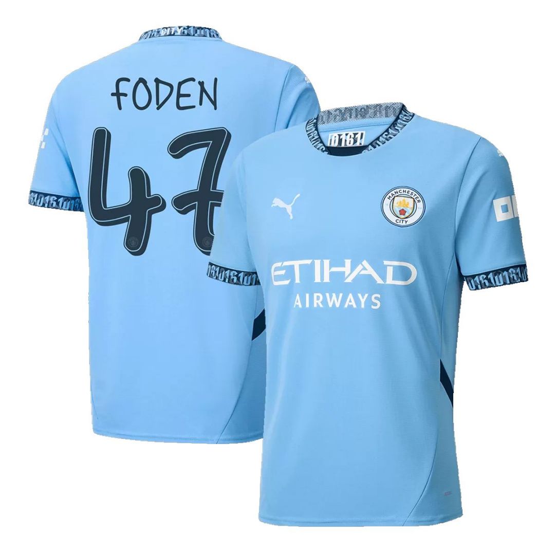 Men's Manchester City FODEN #47 Home Soccer Jersey 2024/25 UCL