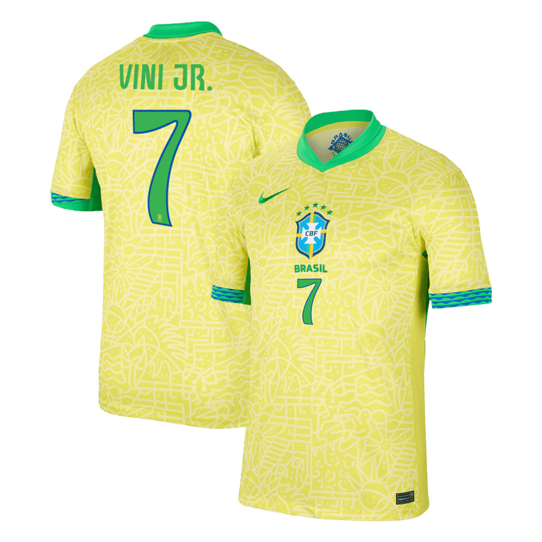 Men's Brazil VINI JR. #7 Home Soccer Jersey Copa América 2024