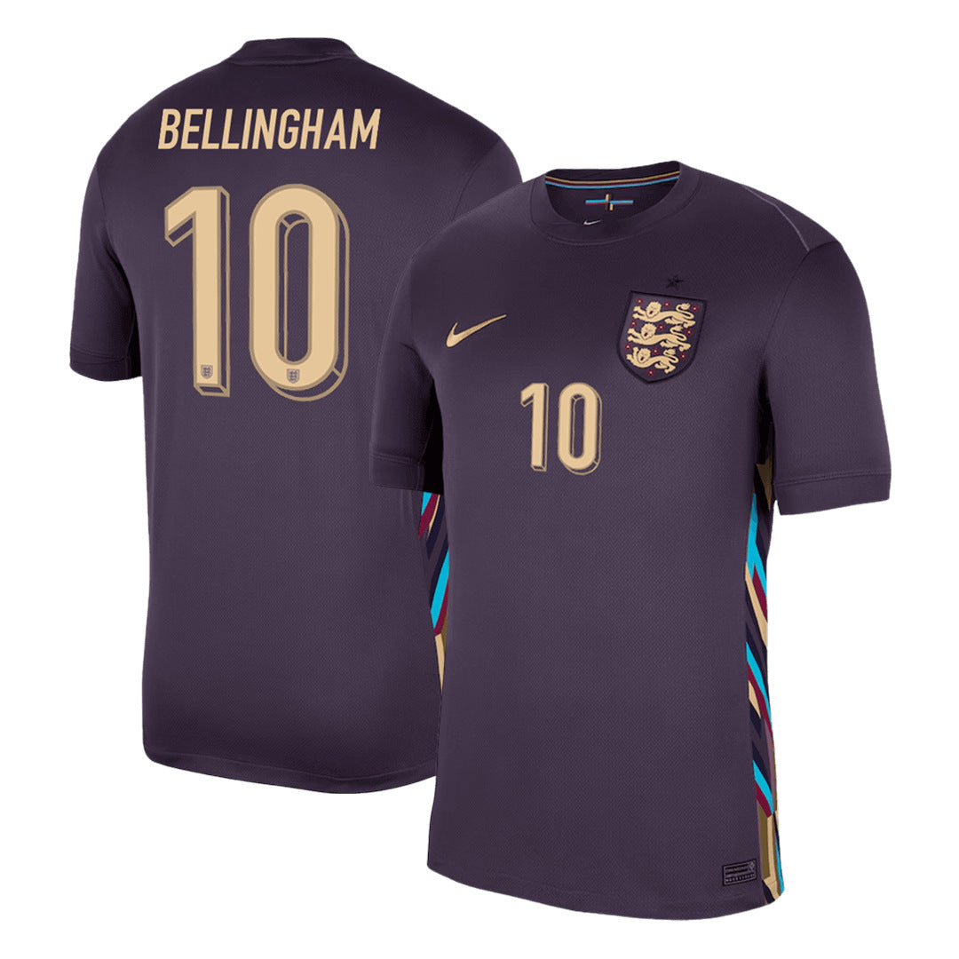 Men's England BELLINGHAM #10 Away Soccer Jersey Euro 2024