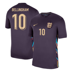 Men's England BELLINGHAM #10 Away Soccer Jersey Euro 2024